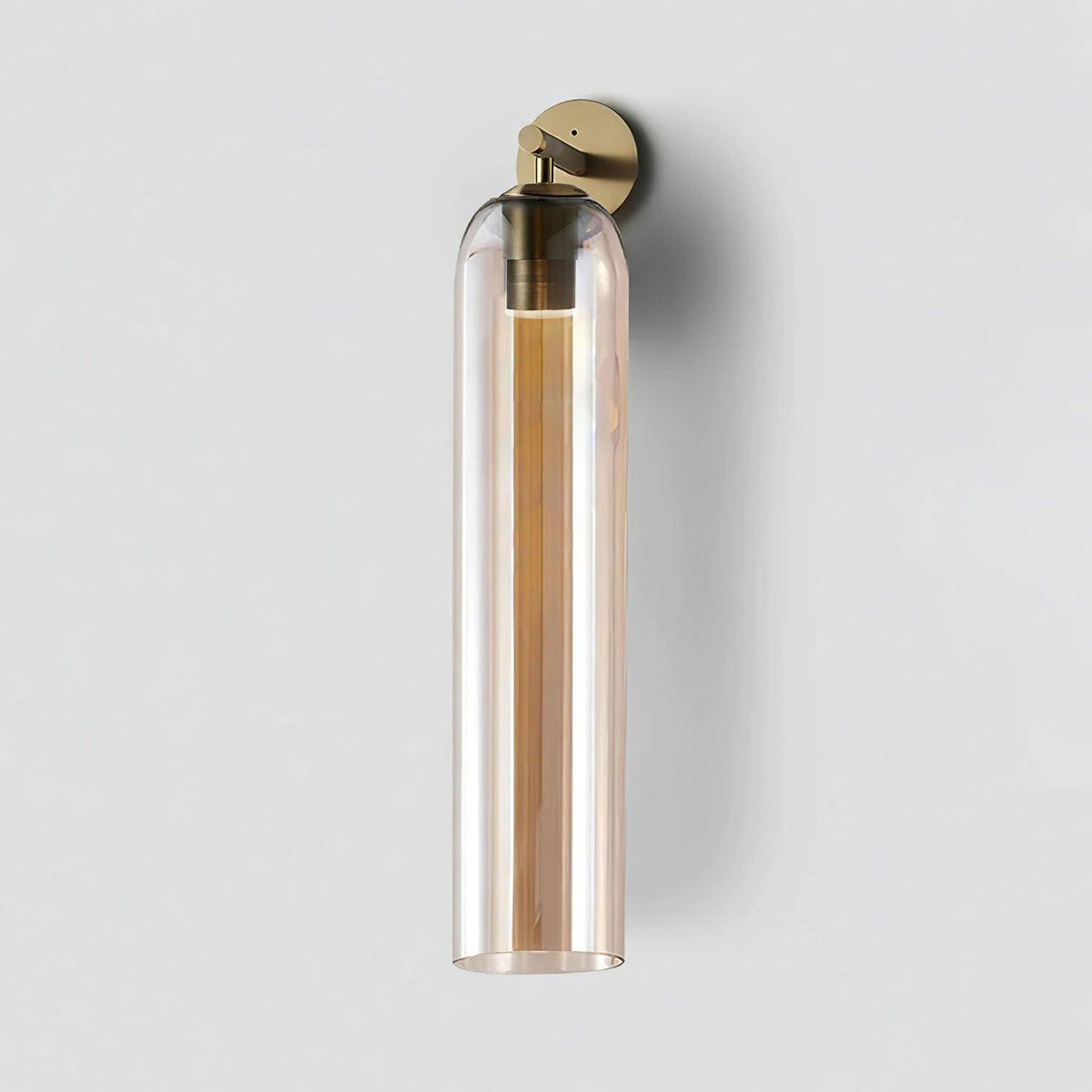 Cylindrical Glass Wall Sconce 19 Inch Vertical Light Fixture for Living Room Bedroom Hallway Ambient Lighting Up or Down Mount Gold Black Ni