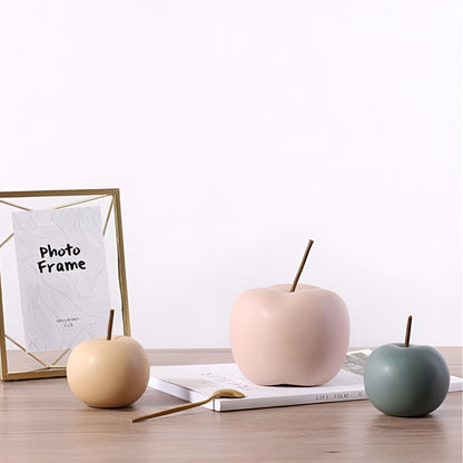 Artis Apple Ornament - Handcrafted Ceramic, Pastel Hues