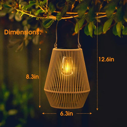 ArtisanGlow | Linterna solar de jardín con diseño artesanal resistente al agua | Iluminación exterior única para un ambiente encantador