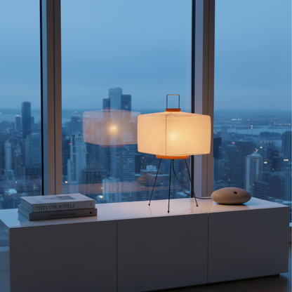 Artisan Collection | Minimalist Table Lamp with Hand-Folded Washi Shade | Elegant Design for Ambient Lighting