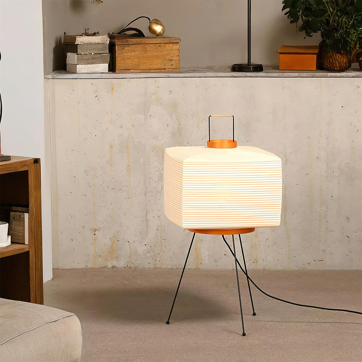 Artisan Collection | Minimalist Table Lamp with Hand-Folded Washi Shade | Elegant Design for Ambient Lighting