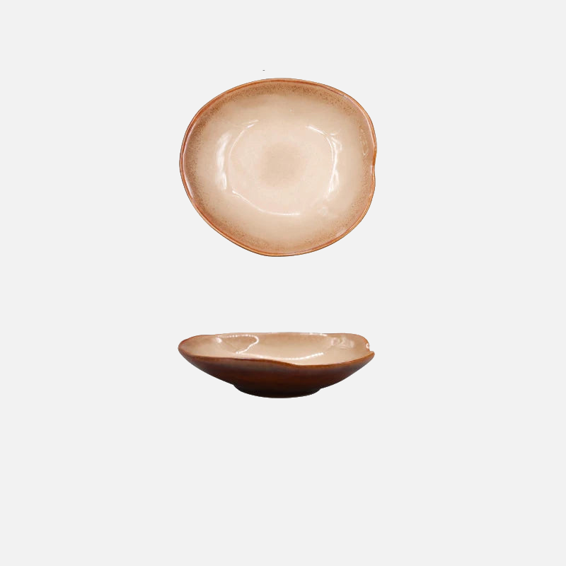 Artisanal Porcelain Dipping Dish – Unique Irregular Shape for Sauces, Condiments, and Dips – Microwave Safe