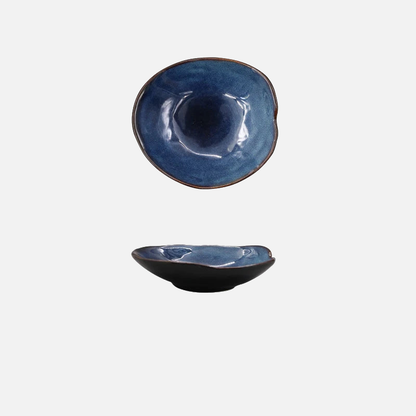 Artisanal Porcelain Dipping Dish – Unique Irregular Shape for Sauces, Condiments, and Dips – Microwave Safe