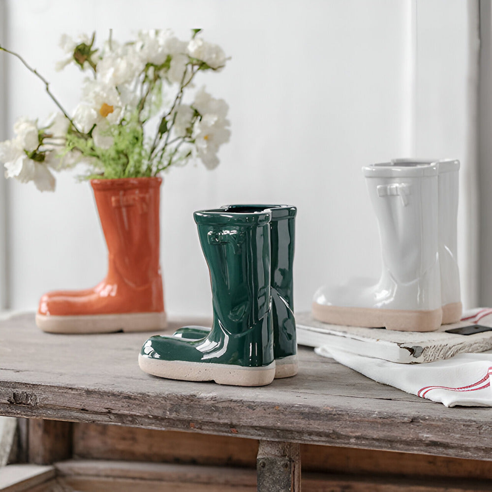 Artistic Ceramic Boot Vase – Unique 6.69 inch Design for Modern Interiors