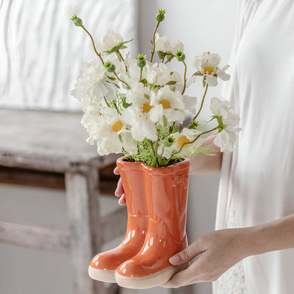 Artistic Ceramic Boot Vase – Unique 6.69 inch Design for Modern Interiors
