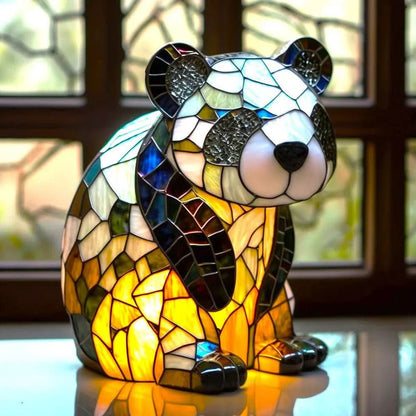 Lámpara de mesa artística Ortekor | Diseño de vitral con luz ambiental cálida | Iluminación elegante para salas de estar y dormitorios