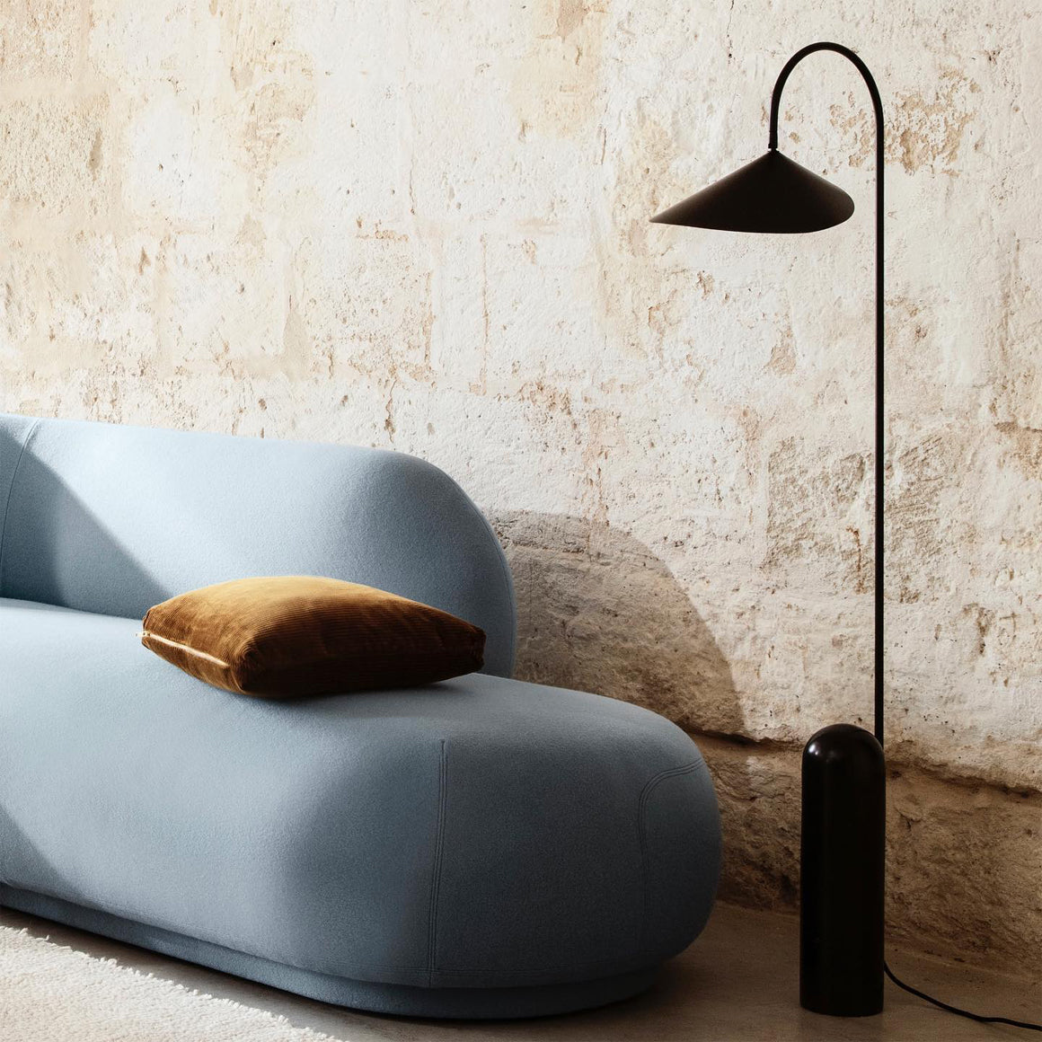Arched Reading Floor Lamp with Marble Base – Modern Black Metal Accent Light for Living Room, Bedroom & Home Office