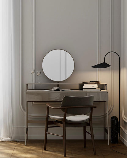 Arched Reading Floor Lamp with Marble Base – Modern Black Metal Accent Light for Living Room, Bedroom & Home Office