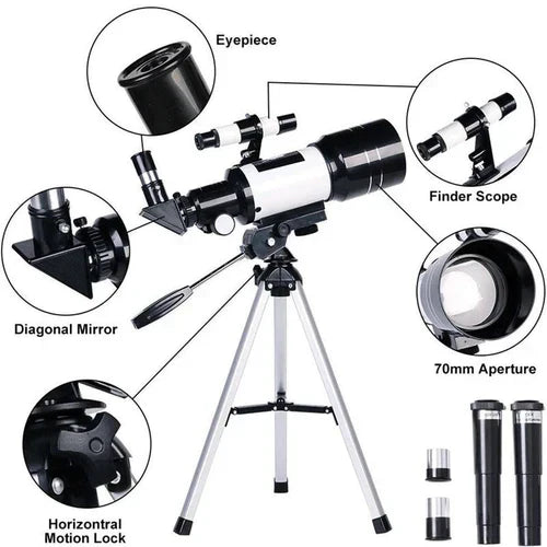 Astronomical Telescope | 150x Zoom with Quick Setup & Portable Design for Effortless Stargazing