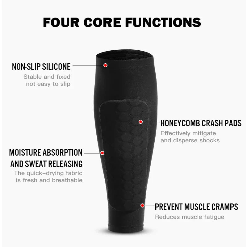Ortekor Athletic Gear | Soccer Shin Guard Sleeves with Shockproof Padding | Lightweight Compression Fit for Ultimate Protection