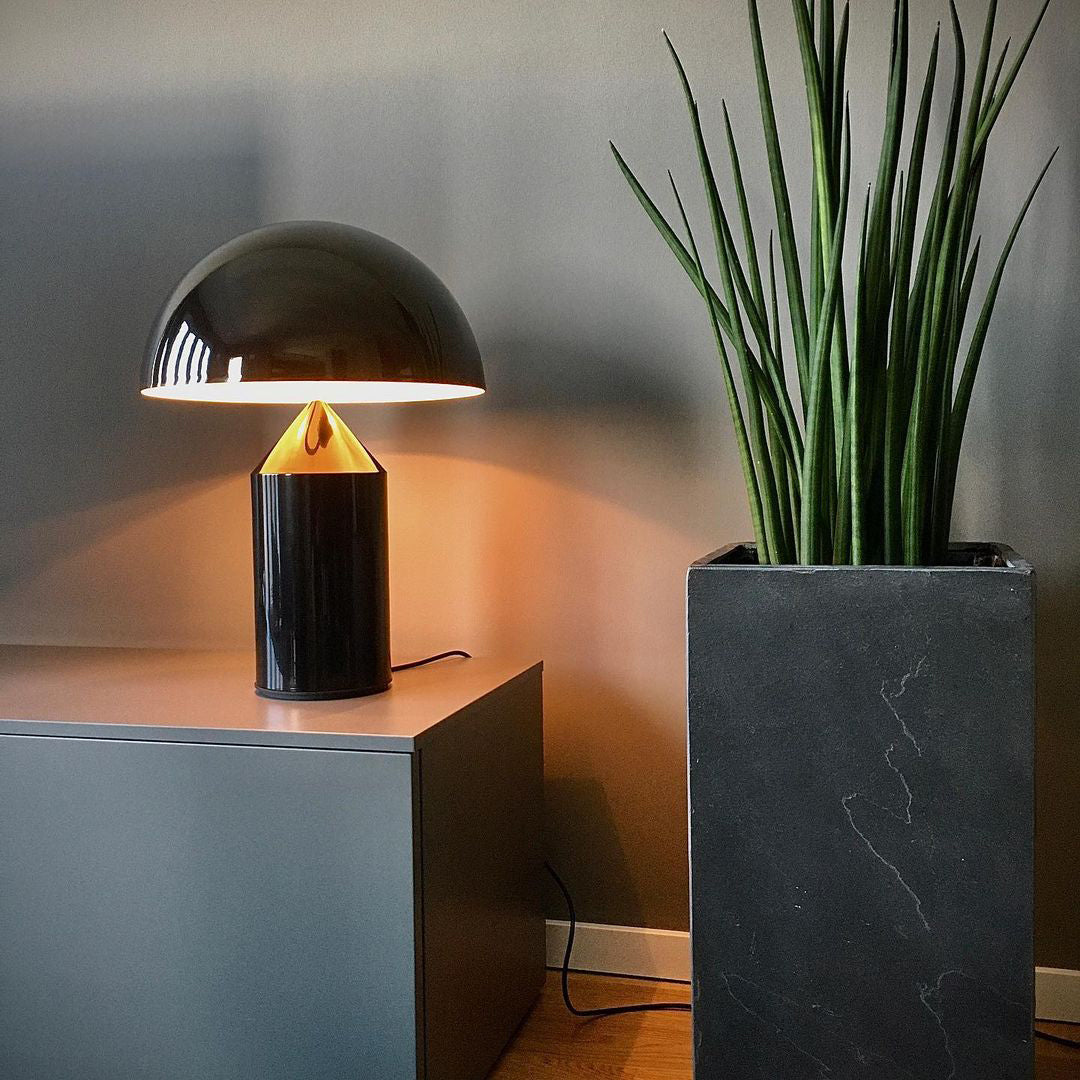 Metal Architectural Accent Lamp 14 in Sculptural Shape Soft Glow Nightstand Light Bedroom Side Table Decor Modern Minimal Home Office