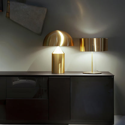 Metal Architectural Accent Lamp 14 in Sculptural Shape Soft Glow Nightstand Light Bedroom Side Table Decor Modern Minimal Home Office