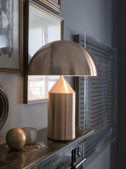 Metal Architectural Accent Lamp 14 in Sculptural Shape Soft Glow Nightstand Light Bedroom Side Table Decor Modern Minimal Home Office