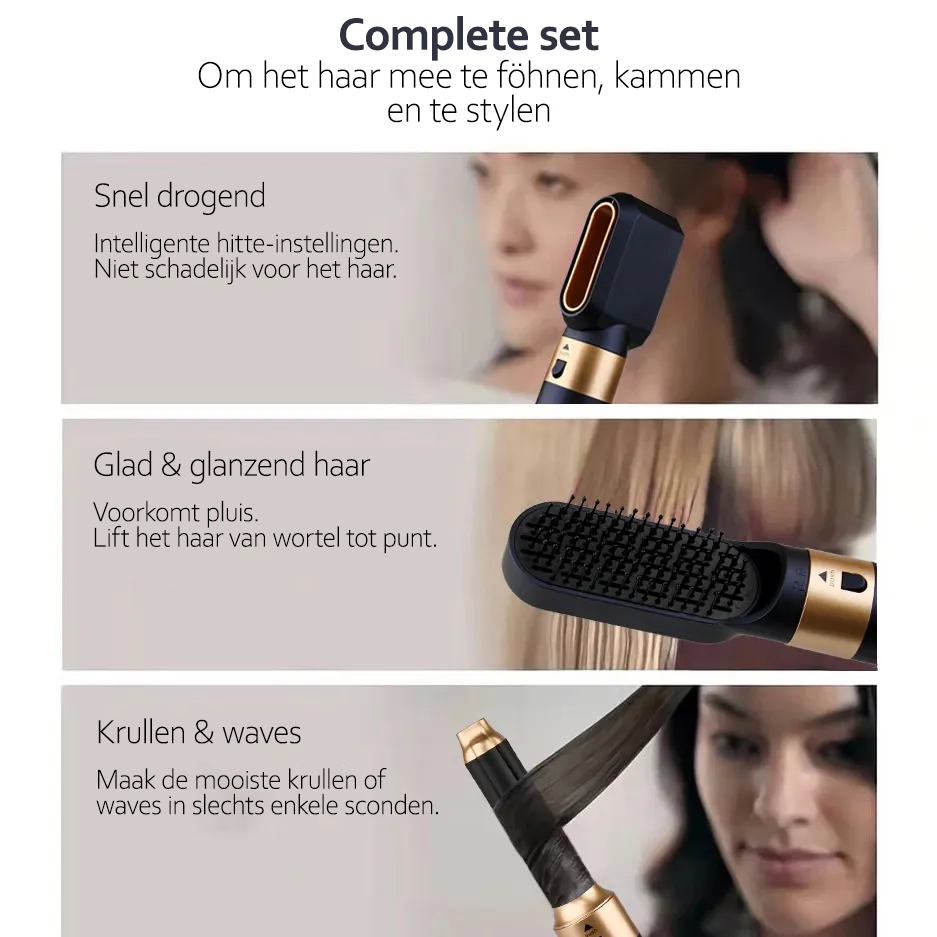 AuraStyle | 5-in-1 Ionic Hair Styling Tool with Interchangeable Heads | Versatile Solution for Effortless Styling