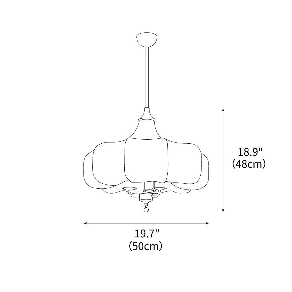 Layered Wood Hanging Light Fixture Adjustable Height Ceiling Lamp 20-24 Inches Multi-Material Dining Room Living Room Bedroom