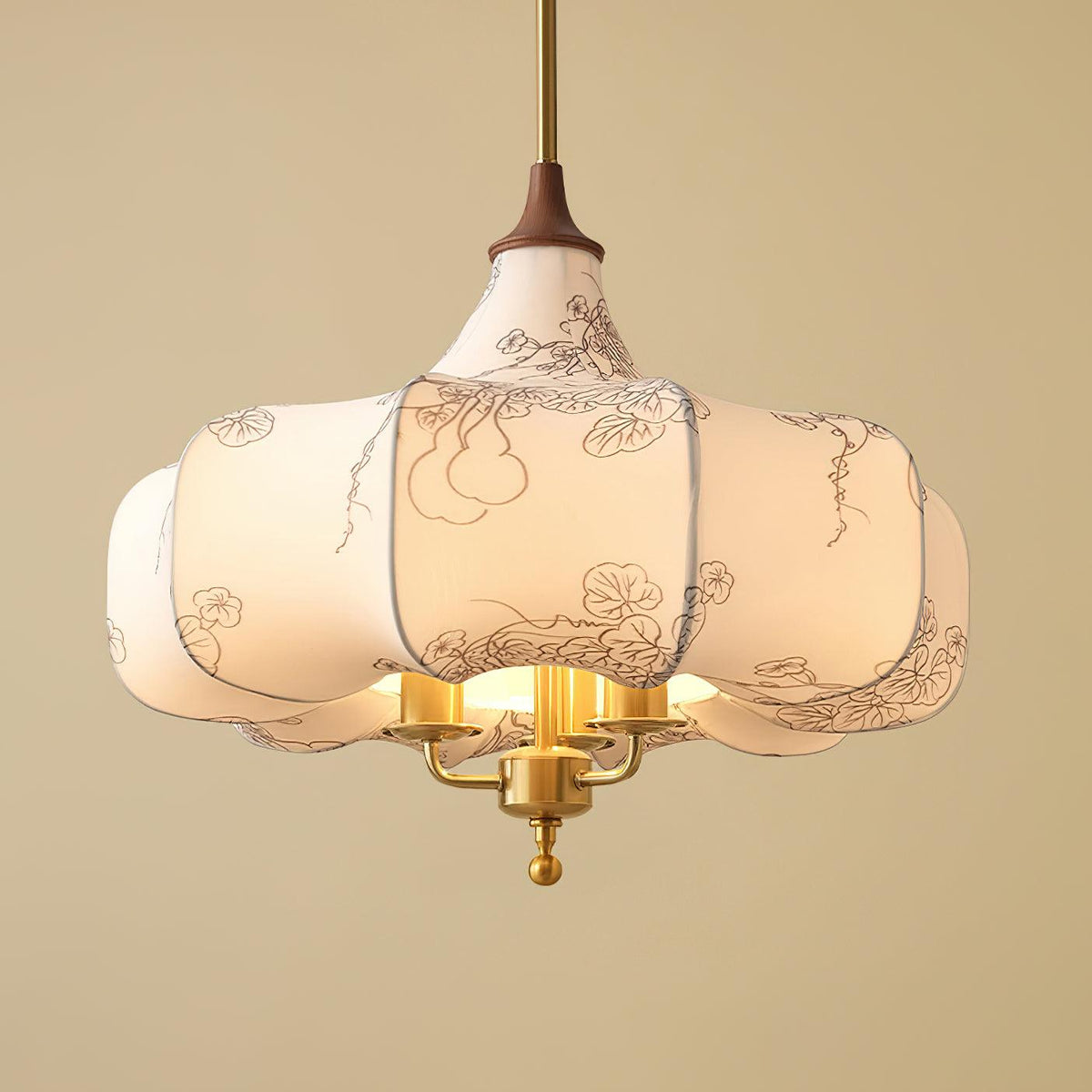 Layered Wood Hanging Light Fixture Adjustable Height Ceiling Lamp 20-24 Inches Multi-Material Dining Room Living Room Bedroom