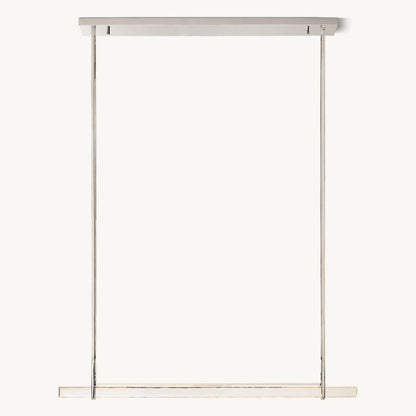 Linear Crystal Chandelier 60 Inch – Brass Frame with 10 Hanging Prisms – LED Lighting for Dining Room & Entryway