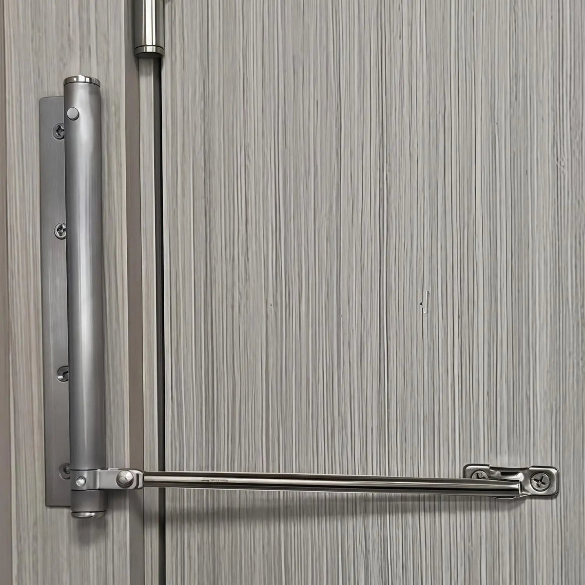 Hydraulic Door Closer for Interior Doors 7.3 Inch Silver & Black Adjustable Close Speed Left Right Mount Home Office Bedroom Hallway