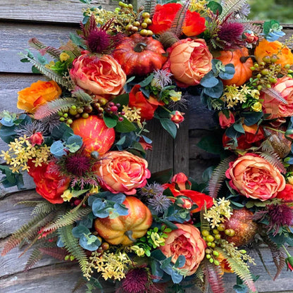 AutumnAura Wreath - Artificial Fall Decor, Rustic Charm for Indoor/Outdoor