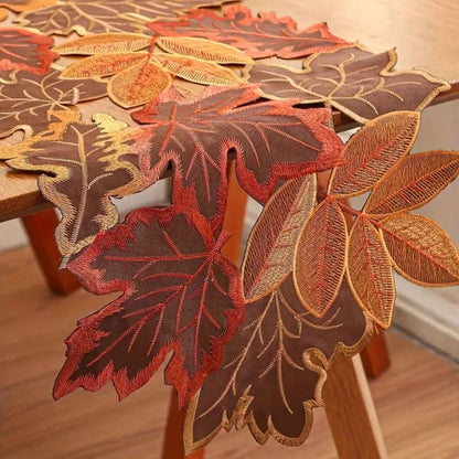 AureliaTable - Autumn Leaves Embroidered Table Runner