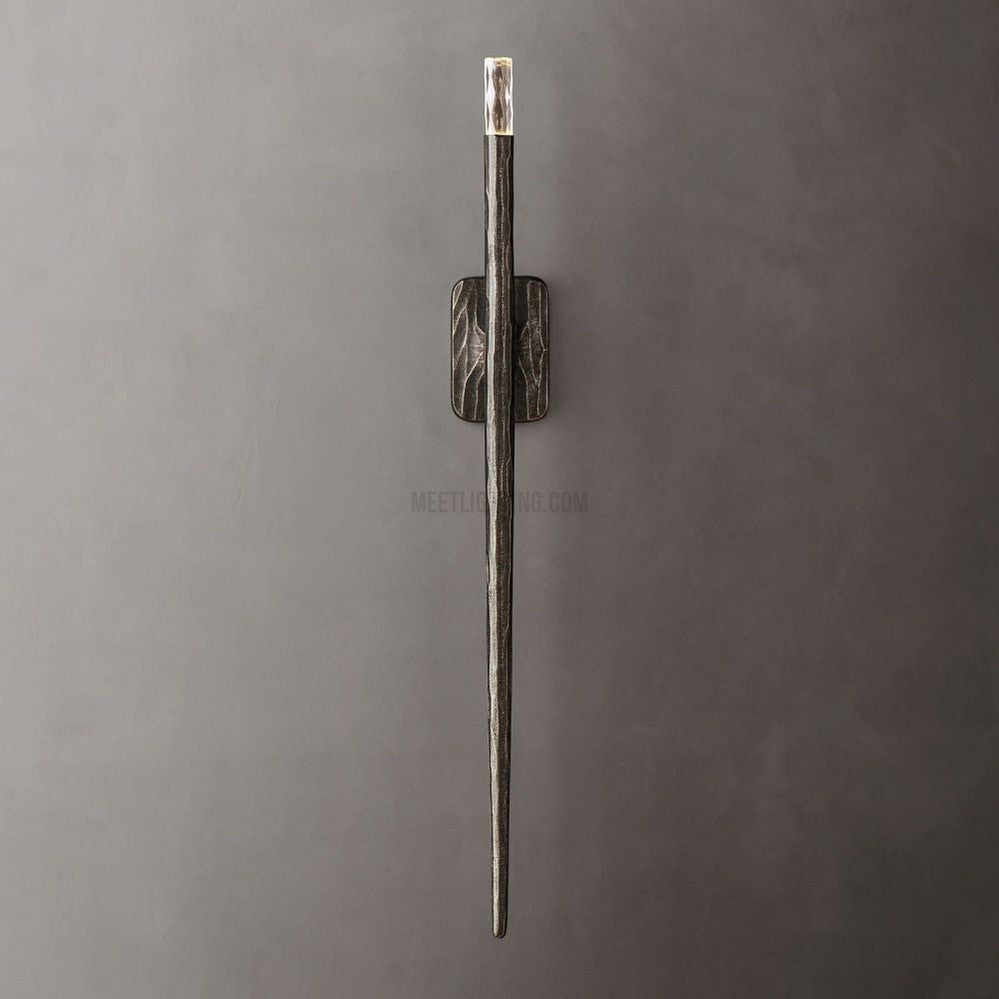 Tubular Wall Light Fixture – Forged Metal Finish – 20" or 36" Vertical Design – G9 LED Included – Bedroom Hallway Living Room Entryway