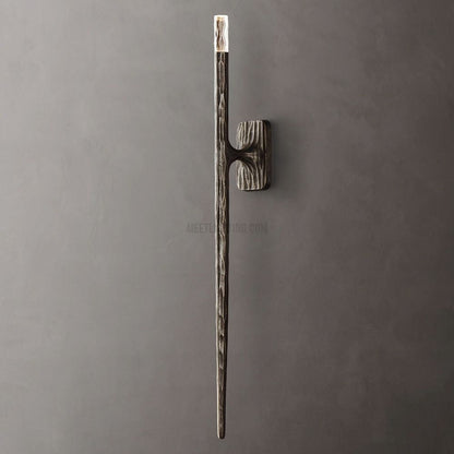 Tubular Wall Light Fixture – Forged Metal Finish – 20" or 36" Vertical Design – G9 LED Included – Bedroom Hallway Living Room Entryway