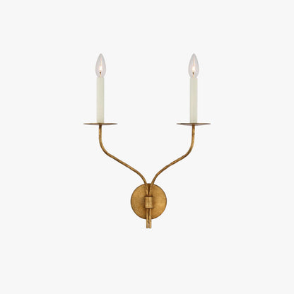 Sculptural Candelabra Sconce 29-Inch Brass or Black Metal E14 Socket Accent Fixture for Bedroom Hallway Entryway Ambient Glow Home Décor
