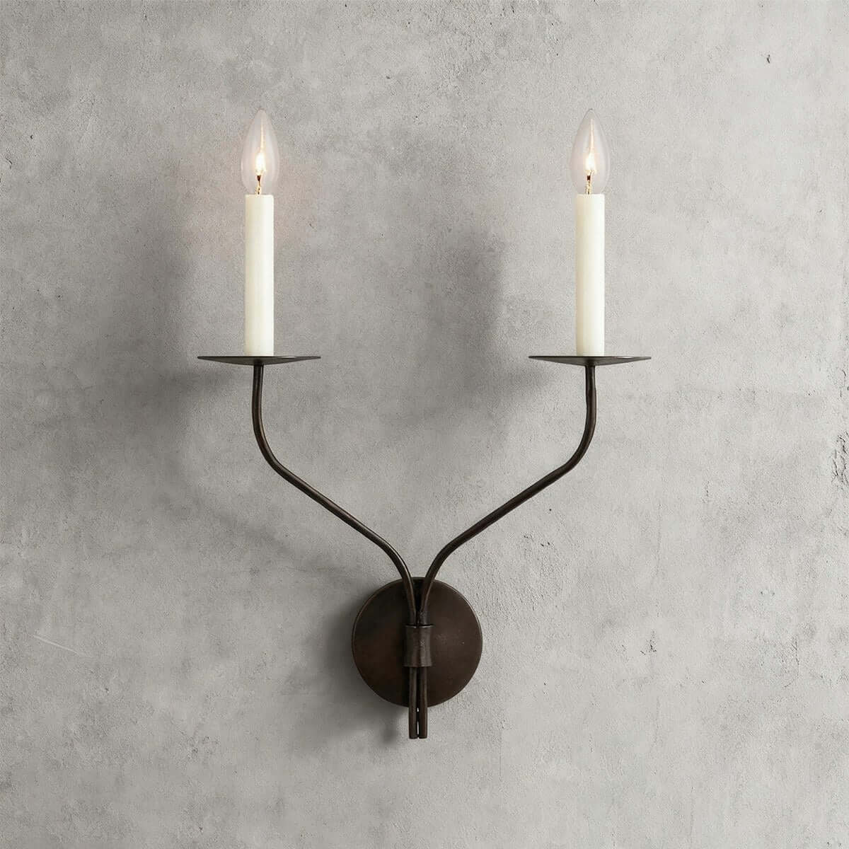 Sculptural Candelabra Sconce 29-Inch Brass or Black Metal E14 Socket Accent Fixture for Bedroom Hallway Entryway Ambient Glow Home Décor