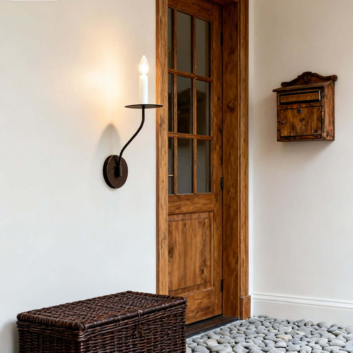 Sculptural Candelabra Sconce 29-Inch Brass or Black Metal E14 Socket Accent Fixture for Bedroom Hallway Entryway Ambient Glow Home Décor