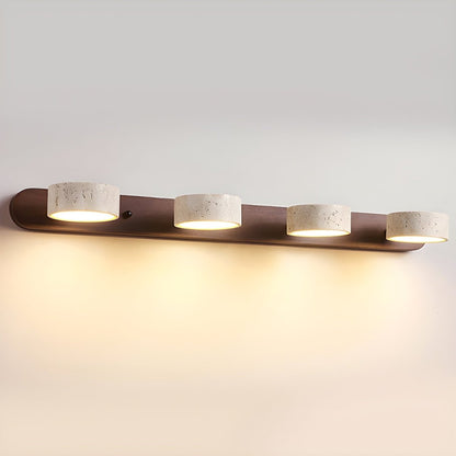 LuxeGlow - Contemporary LED Wall Light with Natural Stone and Wood