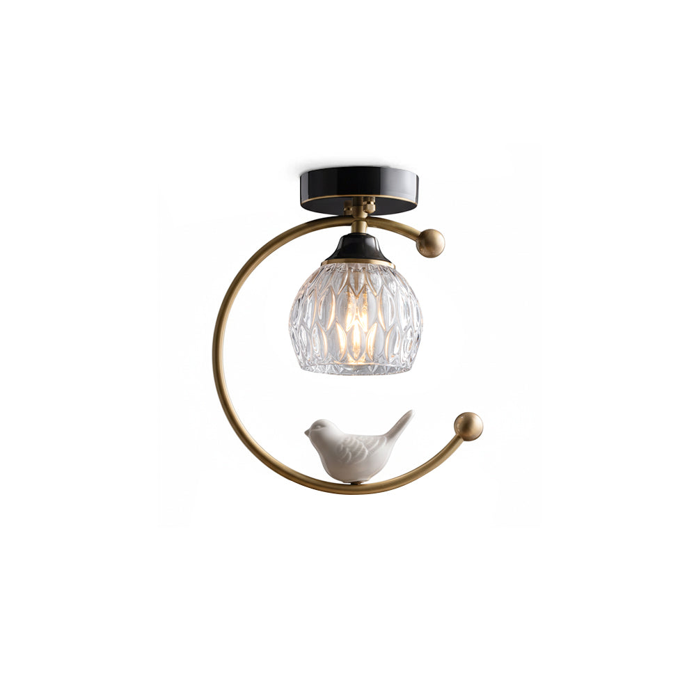 AvianGlow | Charming Elegant Ceramic Ceiling Light Fixture