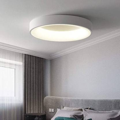 Round Flush Mount LED Fixture Iron Acrylic Low Profile for Bedroom Hallway Living Room Kitchen Dining Room Modern Minimalist Slim Design