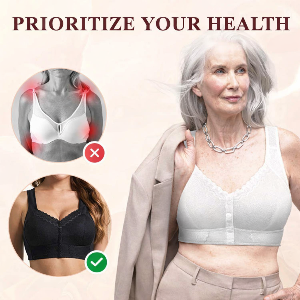 Cotton Front-Closure Wireless Support Bra for Women | Everyday Comfort Bralette with Easy Front Hook | Soft Breathable Full Coverage Bra | P