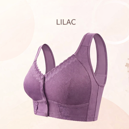 Cotton Front-Closure Wireless Support Bra for Women | Everyday Comfort Bralette with Easy Front Hook | Soft Breathable Full Coverage Bra | P
