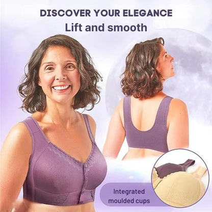 Front-Closure Wireless Bra Soft Cotton Support Women's Everyday Comfort Hook Clasp No-Underwire Plus Size Full Coverage