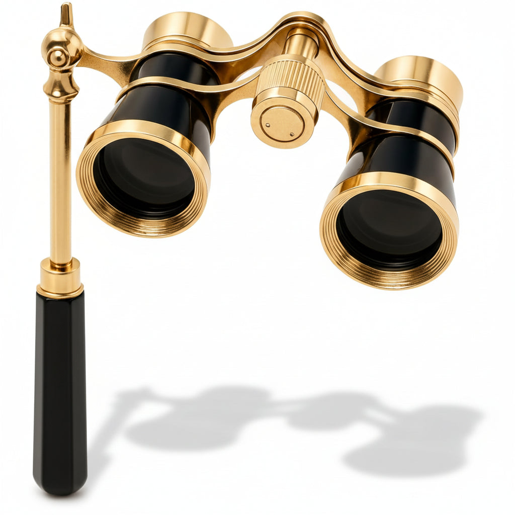 Opera Glasses Theater Binoculars 3x with Folding Handle, Compact Binoculars for Theatre and Concerts, Vintage Opera Glasses