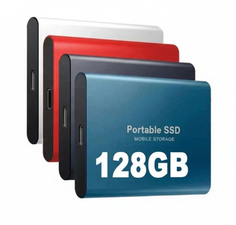 Portable Solid State Drive 128GB USB 3.2 Fast Data Transfer Compact Storage for Laptops PC Gaming Consoles