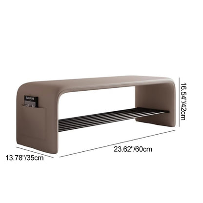 Upholstered Seating Bench 39 in Faux Leather Carbon Steel Frame Hallway Bedroom Furniture Accent Stool for Entryway Living Room Armless Gues