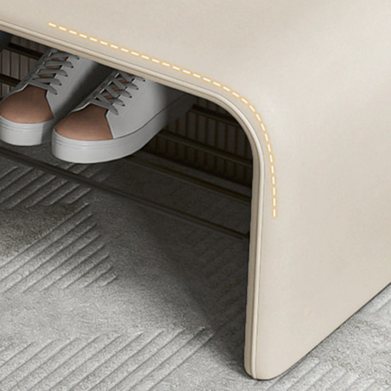 Upholstered Seating Bench 39 in Faux Leather Carbon Steel Frame Hallway Bedroom Furniture Accent Stool for Entryway Living Room Armless Gues