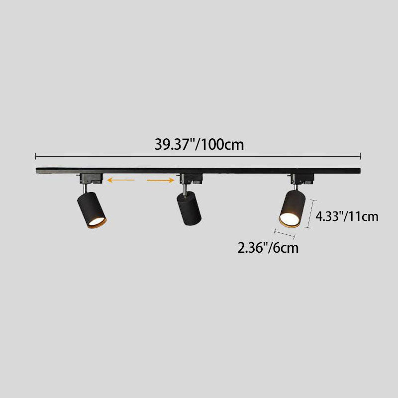 Adjustable LED Track Lighting 3-Head Directional Ceiling Spotlight Metal Rail Fixture for Kitchen Living Room Bedroom Modern Home