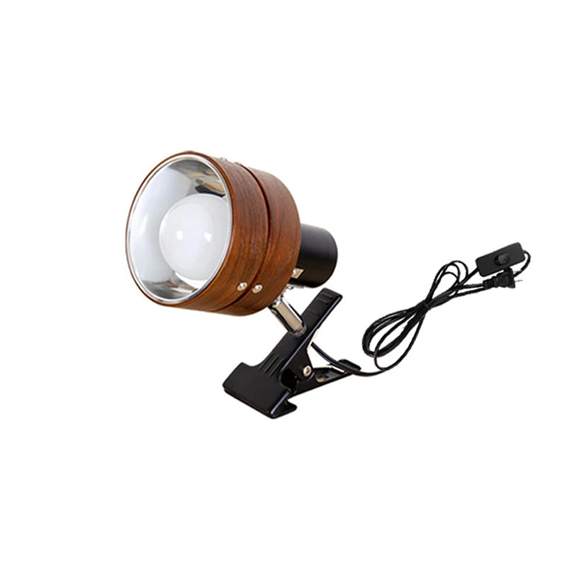 Wooden Plug-In Sconce 6×4 Inch Walnut Finish LED Compatible Accent Lighting E26 Base for Bedrooms Hallways Reading Nooks Minimalist Japanese