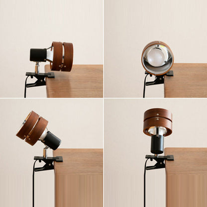Wooden Plug-In Sconce 6×4 Inch Walnut Finish LED Compatible Accent Lighting E26 Base for Bedrooms Hallways Reading Nooks Minimalist Japanese