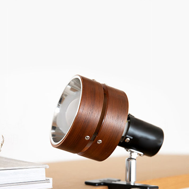 Wooden Plug-In Sconce 6×4 Inch Walnut Finish LED Compatible Accent Lighting E26 Base for Bedrooms Hallways Reading Nooks Minimalist Japanese