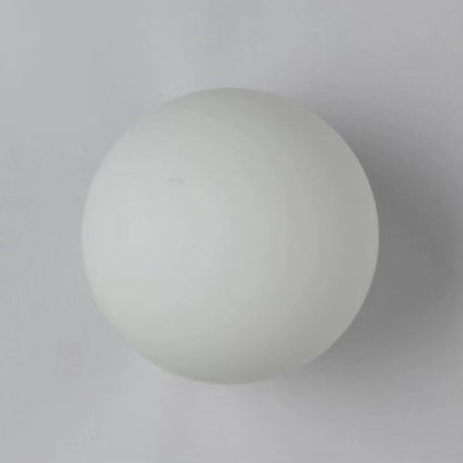 Spherical Glass Wall Light Fixture White Hardwired Single Bulb Sconce for Bedroom Hallway Entryway Ambient Lighting