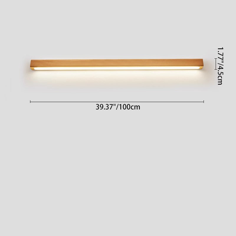 Wooden LED Vanity Light Bar for Bathroom Mirror – Hardwired Linear Fixture in Multiple Lengths, Warm & Cool Options, Slim Modern Design for