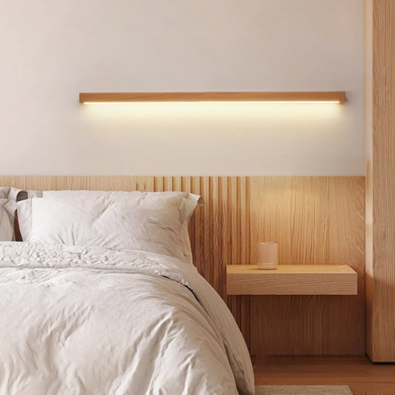 Wooden LED Vanity Light Bar for Bathroom Mirror – Hardwired Linear Fixture in Multiple Lengths, Warm & Cool Options, Slim Modern Design for