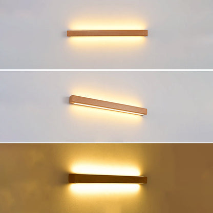 Wooden LED Vanity Light Bar for Bathroom Mirror – Hardwired Linear Fixture in Multiple Lengths, Warm & Cool Options, Slim Modern Design for
