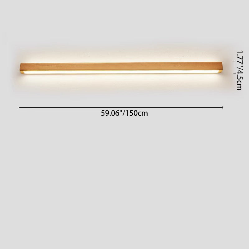 Wooden LED Vanity Light Bar for Bathroom Mirror – Hardwired Linear Fixture in Multiple Lengths, Warm & Cool Options, Slim Modern Design for