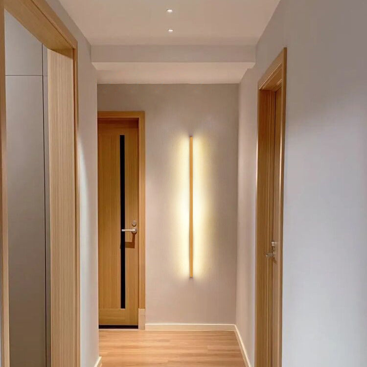 Minimalist Wooden LED Vanity Light Bar - Slim Profile Hardwired Bathroom Mirror Lighting for Modern Spaces