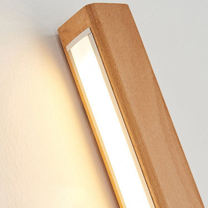 Wooden LED Vanity Light Bar for Bathroom Mirror – Hardwired Linear Fixture in Multiple Lengths, Warm & Cool Options, Slim Modern Design for